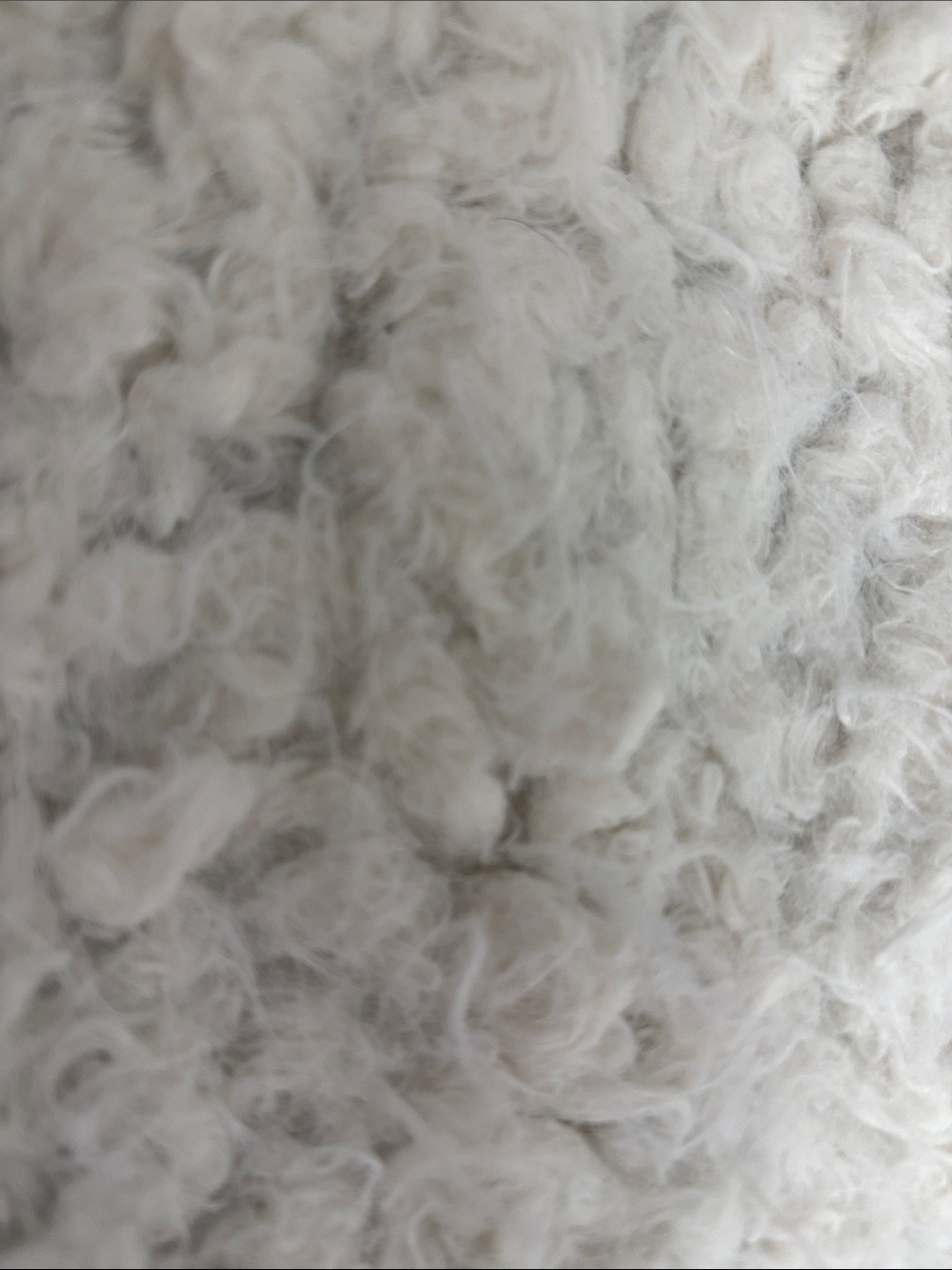 Light White Cream Faux Fur Vest with Navy Polka Dot Lining, Size M - Picture 4 of 7